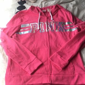 Pink zip up hoodie